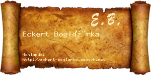 Eckert Boglárka névjegykártya